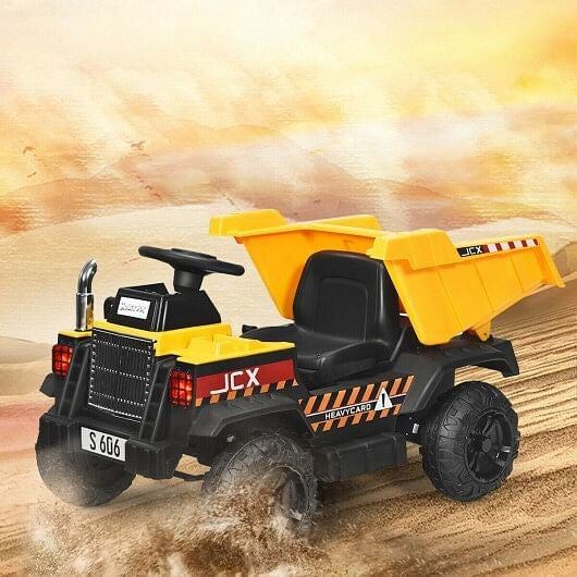 12V Battery Kids Ride On Dump Truck  withEl Electric Bucket and ectric Dump Bed
