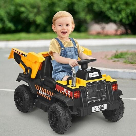 12V Battery Kids Ride On Dump Truck  withEl Electric Bucket and ectric Dump Bed